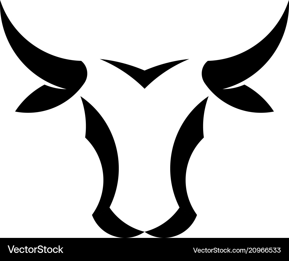 Abstract simple bull head logo concept Abstract simple bull head logo concept vector image