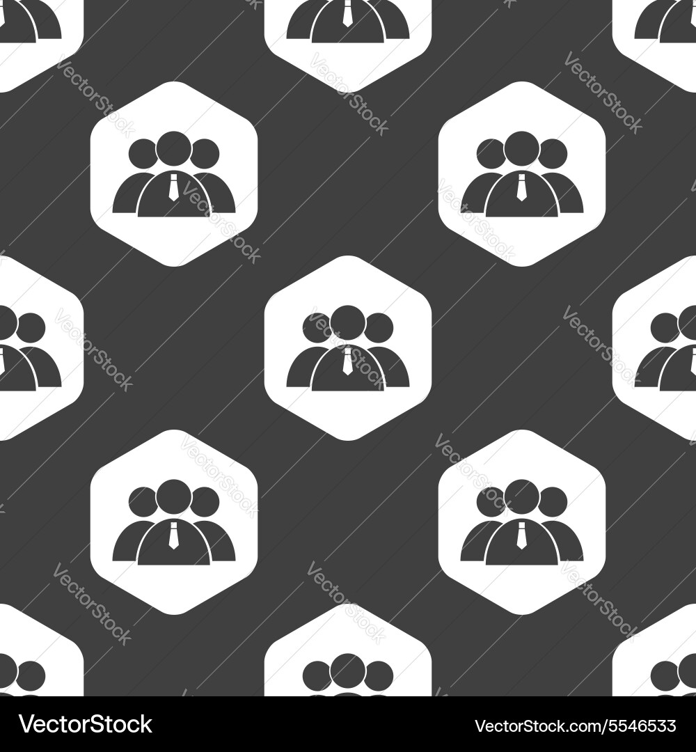 Black hexagon user group pattern Vector Image