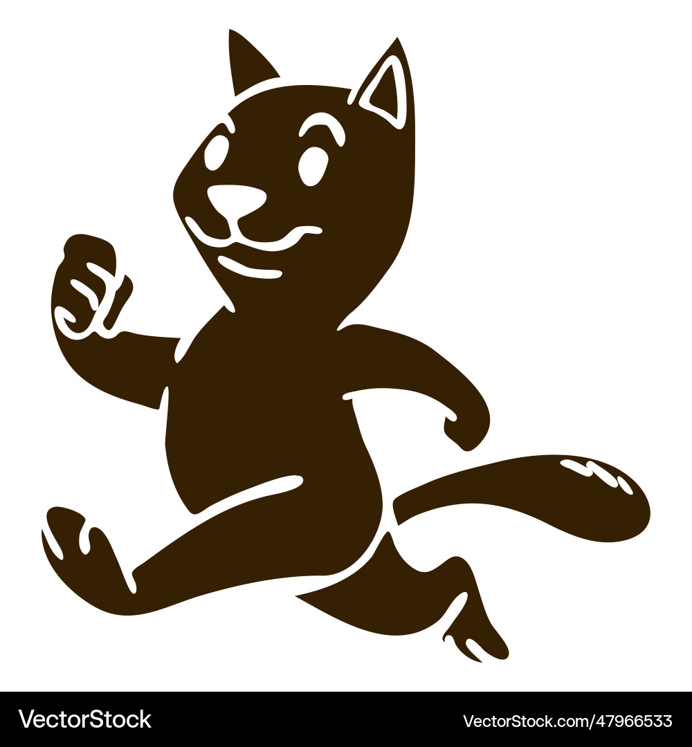 Cat Silhouette Running – Royalty-Free Vector | VectorStock, image size:1000x1080