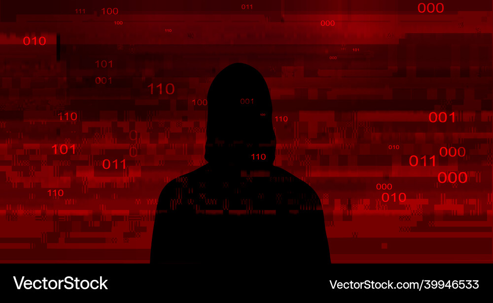Computer Hacker auf abstrakten binären Code Computer Hacker auf abstrakten binären Code vektorbild
