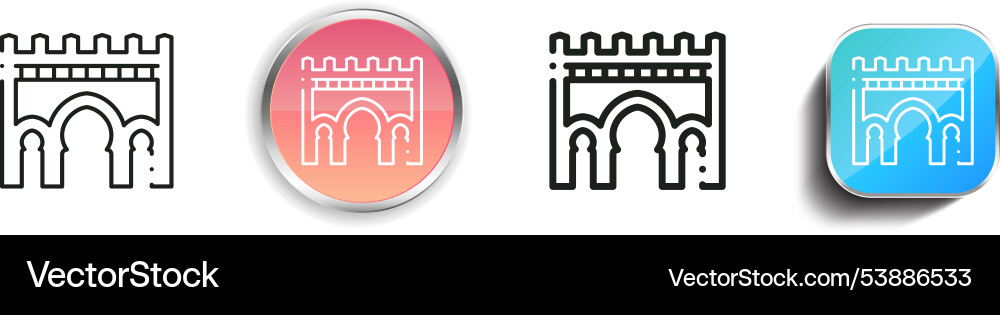 Fes icon thin linear regular and button style Vector Image
