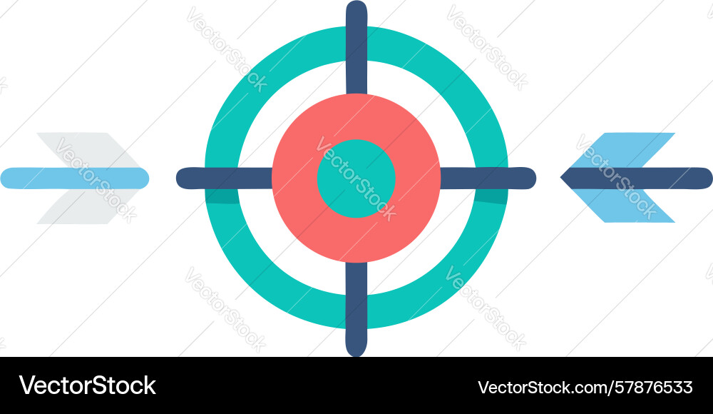 Precision target icon with bullseye arrow design Vector Image