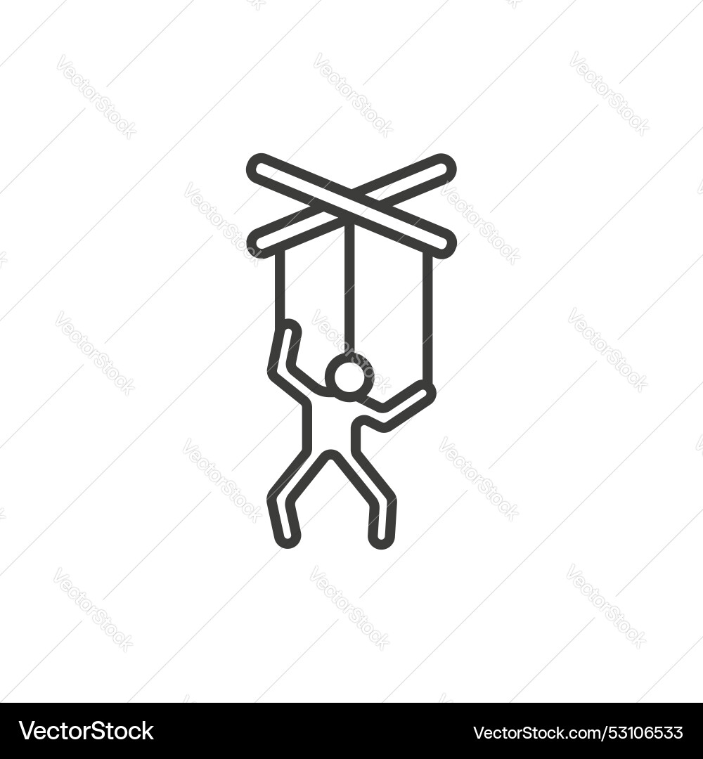 Puppet line icon isolated on white background Puppet line icon isolated on white background vector image