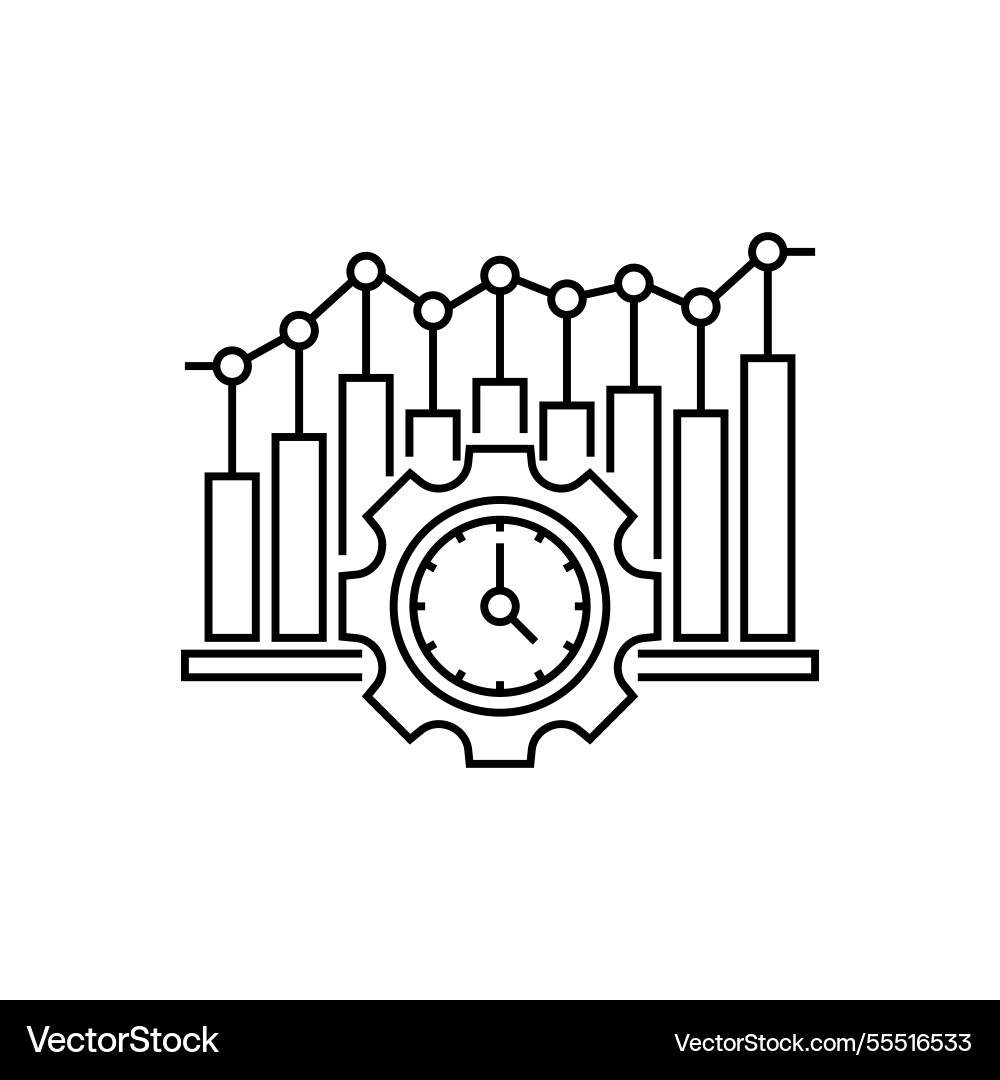 Real time monitoring line icon linear style sign Real time monitoring line icon linear style sign vector image
