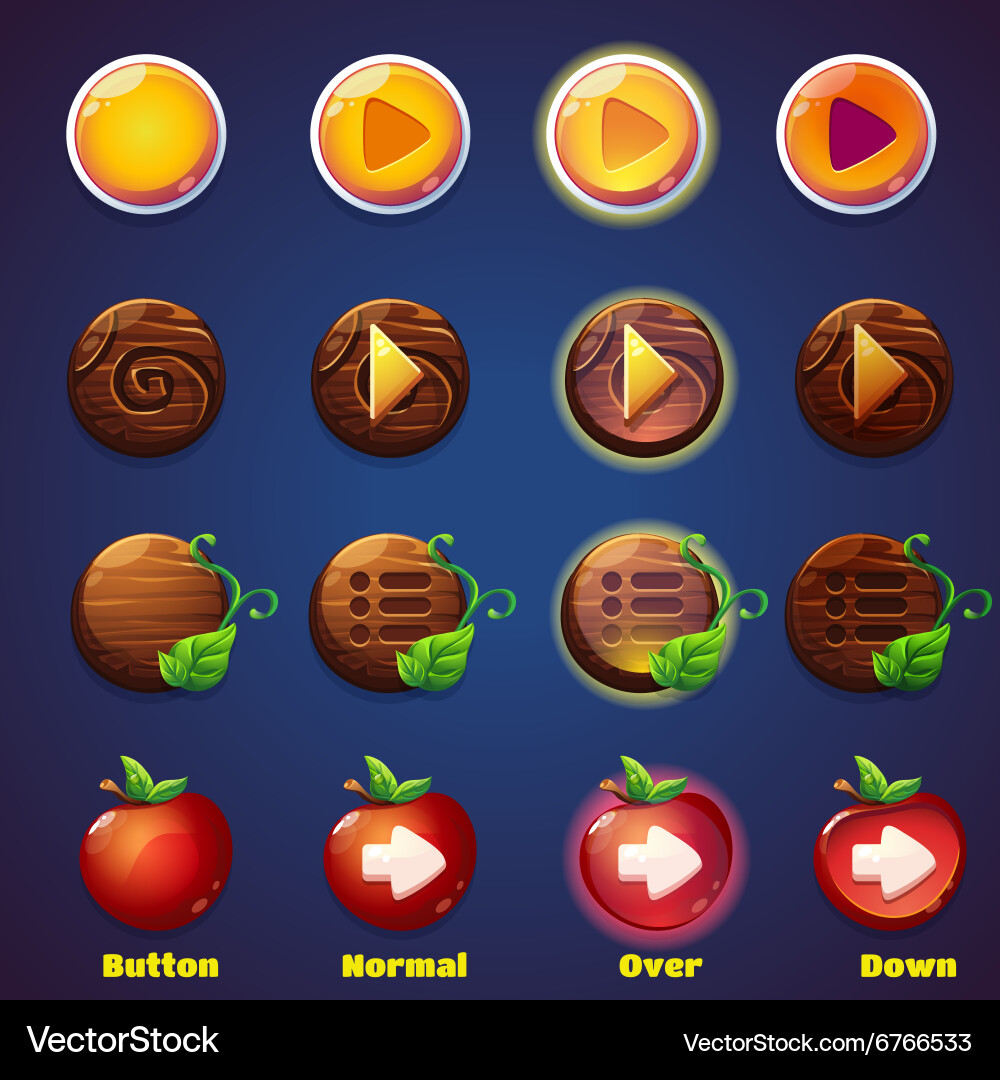 Set of buttons with views press vector image