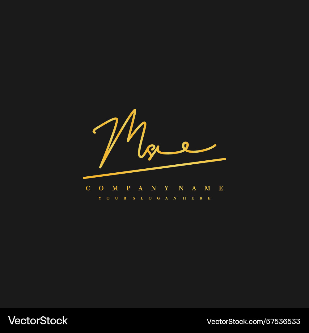 Signature style ms initial logos initials logo Vector Image