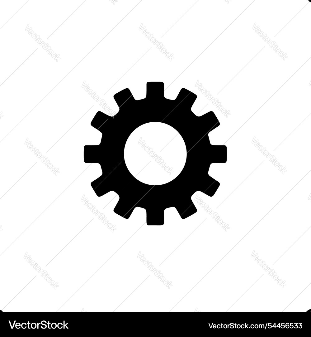 Simple black gear icon Royalty Free Vector Image