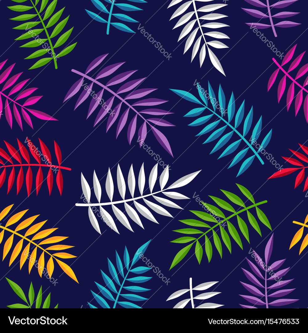 Tropical Palm Leaf Pattern Vector Image
