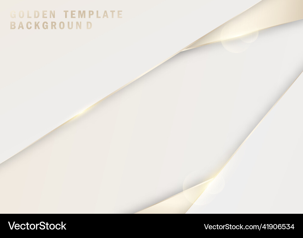 Abstract luxury golden design template of white vector image