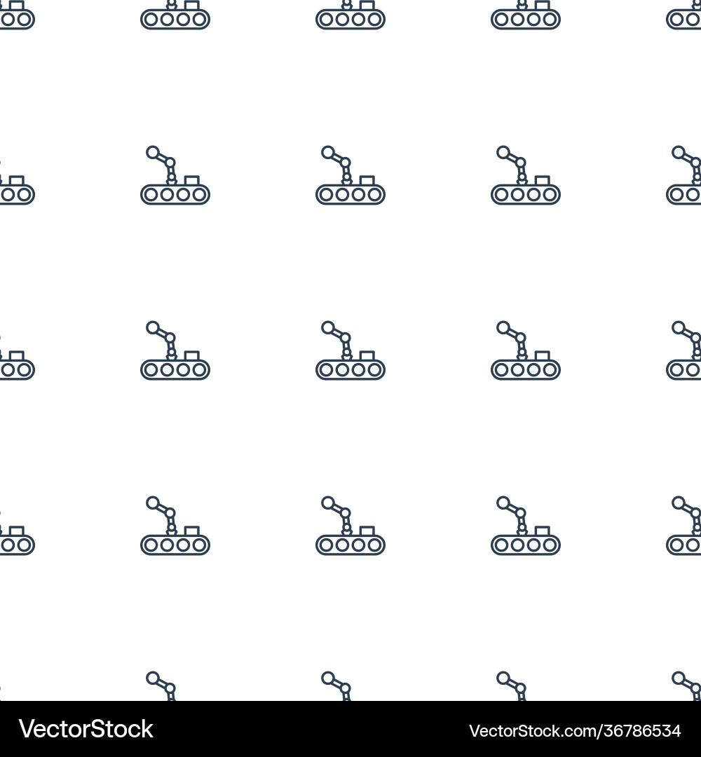 Conveyor and robot arm icon pattern seamless Vector Image
