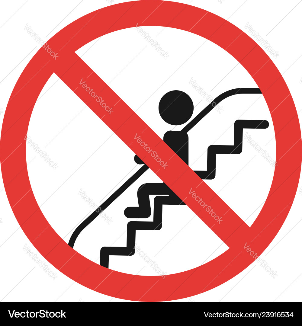 Do not sit escalator icon simple style Do not sit escalator icon simple style vector image