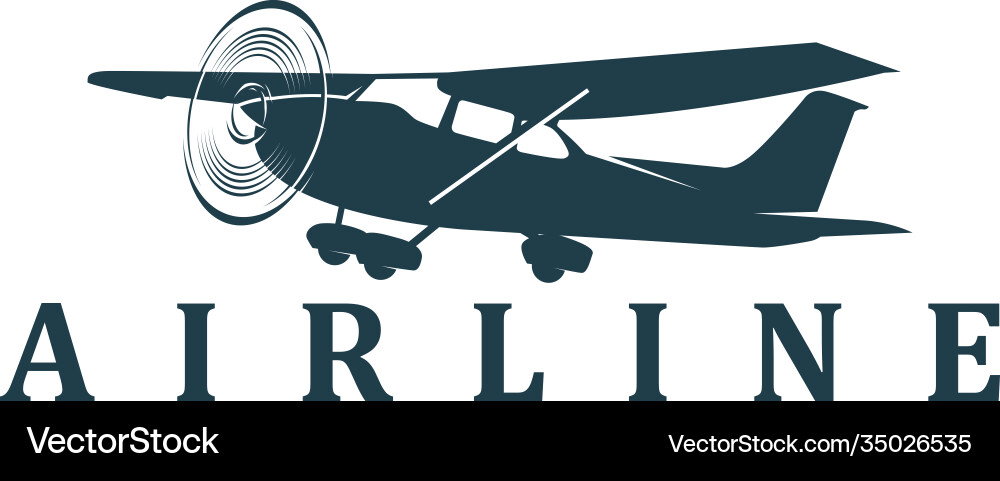Airline Airplane Travel Logo Vector Image