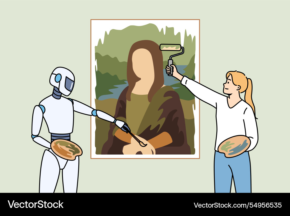 Creation of artwork using ai and neural networks Creation of artwork using ai and neural networks vector image