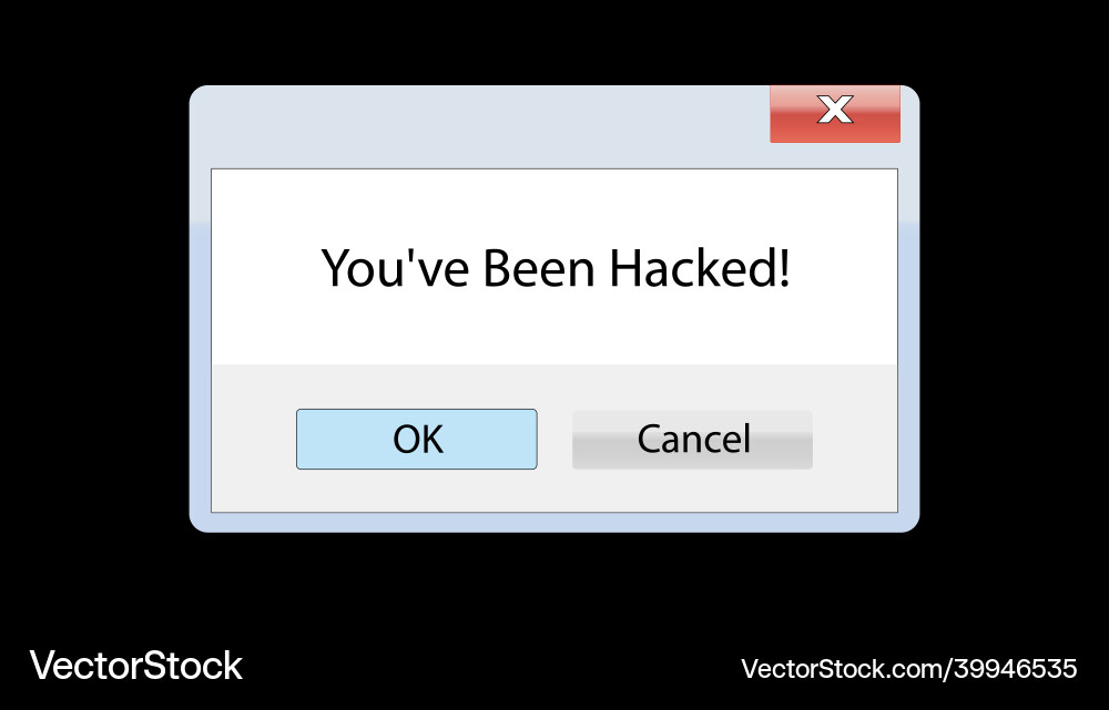Digital window with warning message you have been Digital window with warning message you have been vector image