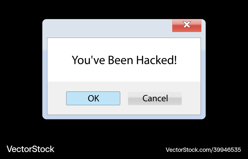 Digital window with warning message you have been vector image