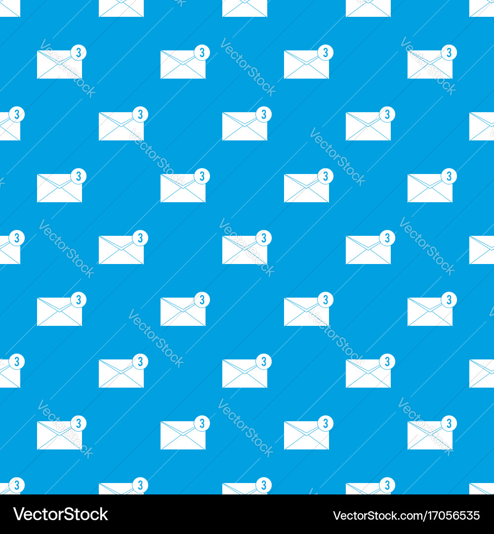 Envelope with three messages pattern seamless blue vector image