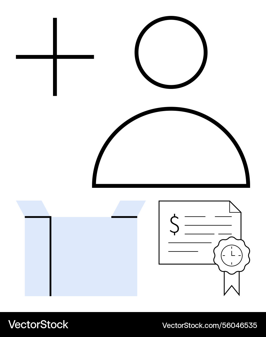 Essential elements for e-commerce user box Vector Image