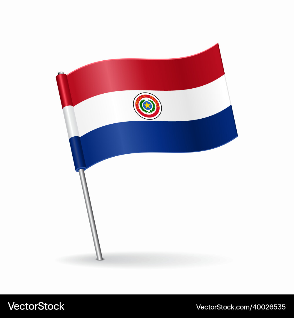 Paraguayan flag map pointer layout Paraguayan flag map pointer layout vector image