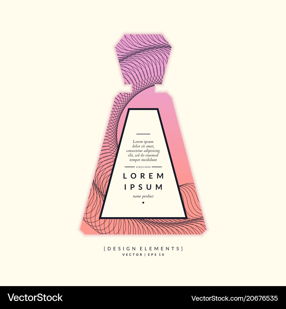 Perfume bottle with dynamic lines and waves Perfume bottle with dynamic lines and waves vector image