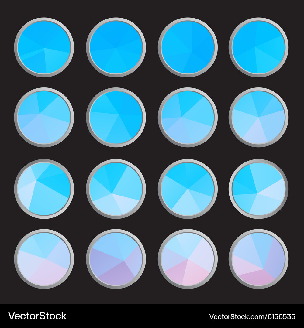Polygon colors set buttons Vector Image