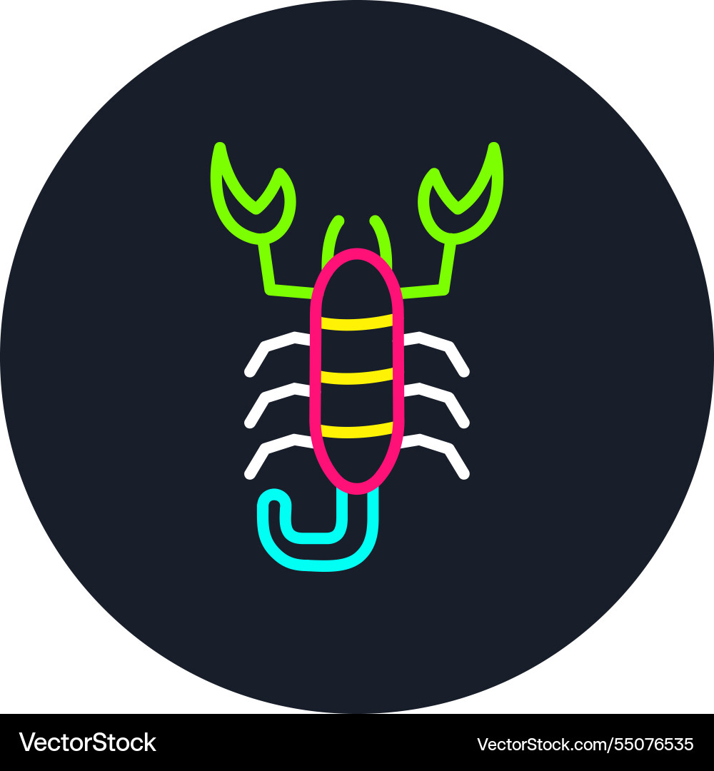 Scorpion line multi color icon Vector Image