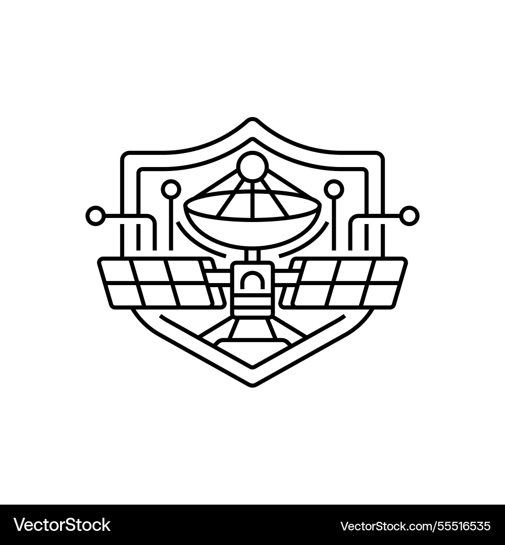 Secure satellite line icon linear style sign Secure satellite line icon linear style sign Vector Image
