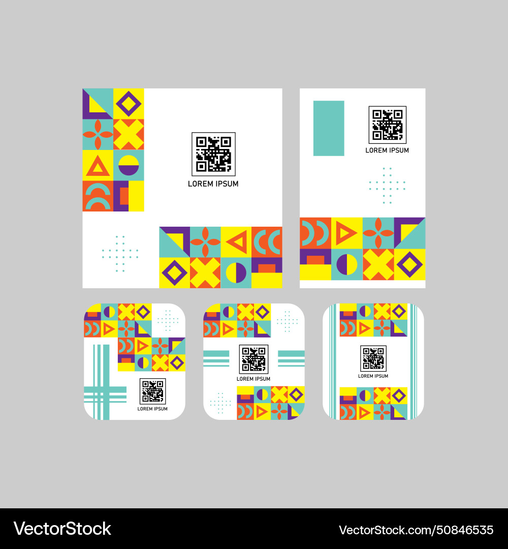 Set of different size qr code label vector image
