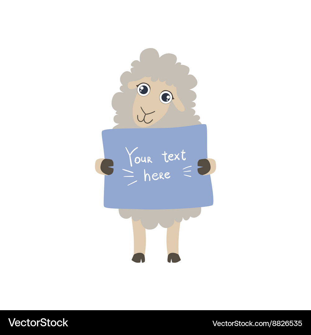 Sheep with the template for message Vector Image