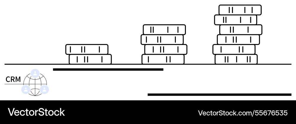 Stacked database servers representing crm system Stacked database servers representing crm system vector image