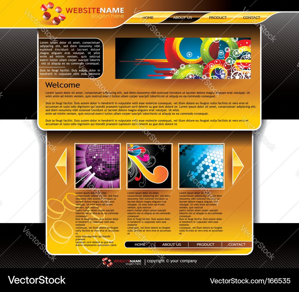 Website design template Royalty Free Vector Image