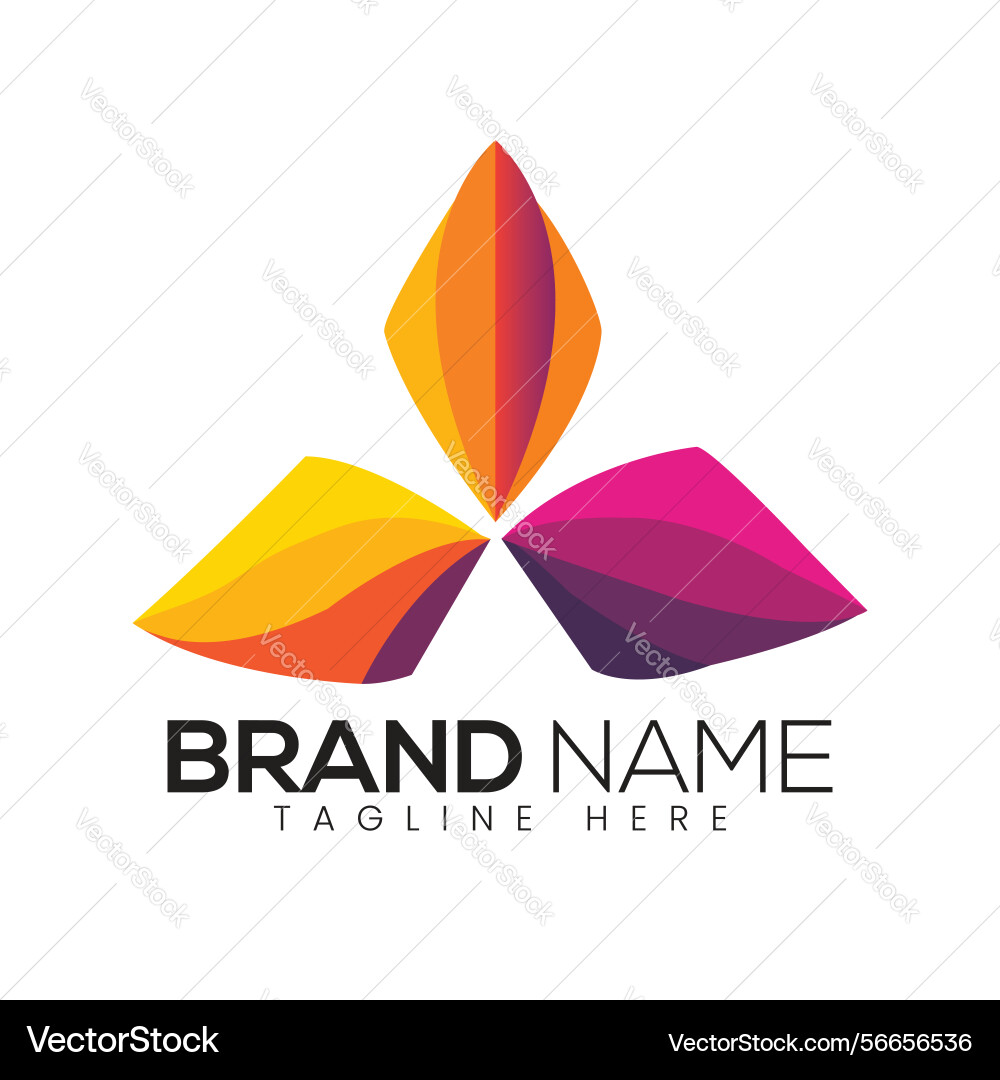 Abstract colorful logo design triangular gradient Vector Image