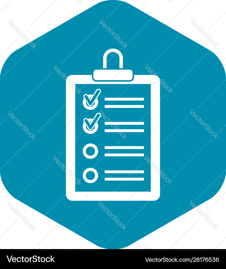 Clipboard with to do list icon simple style Clipboard with to do list icon simple style vector image