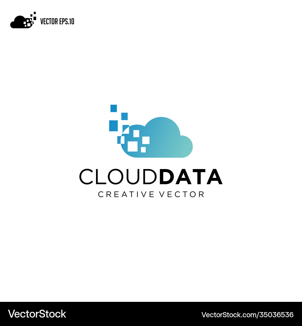 Cloud data logo computing with storage Cloud data logo computing with storage vector image