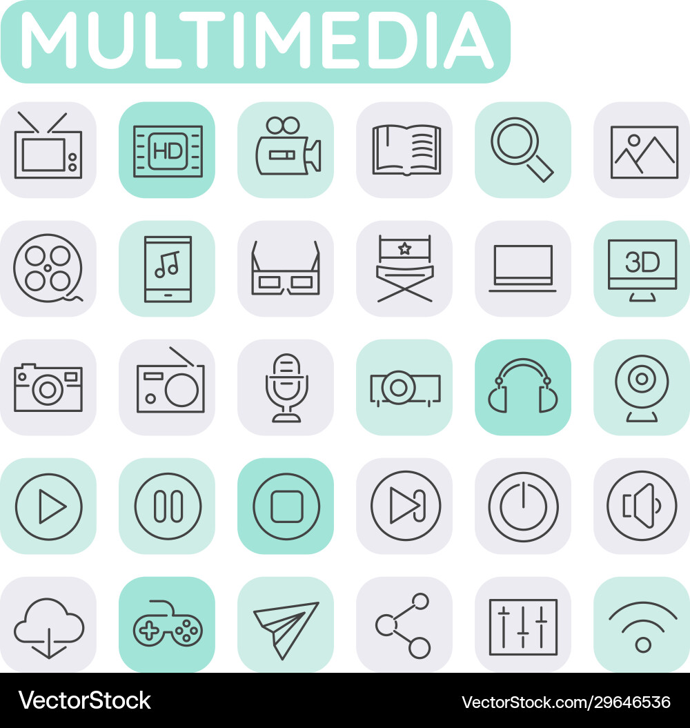 Inline shopping icons collection trendy linear Inline shopping icons collection trendy linear Vector Image