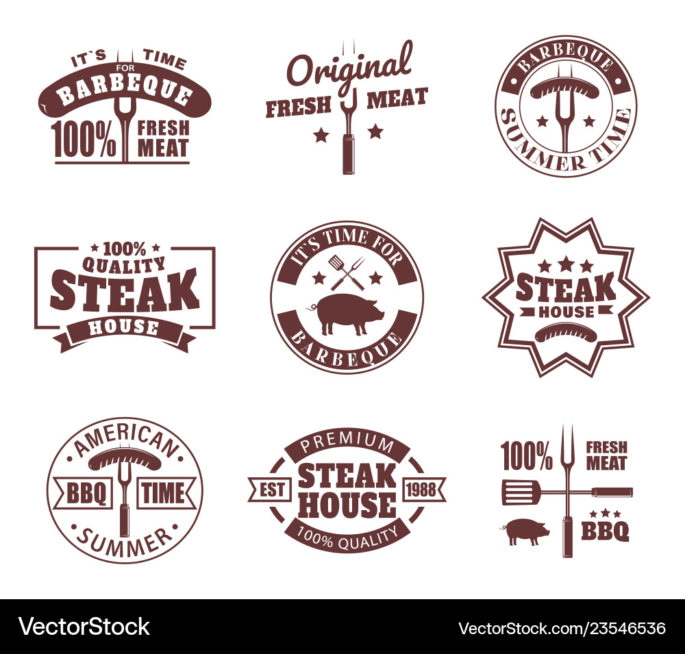 Meat Restaurant Logos & Icons Vector Image
