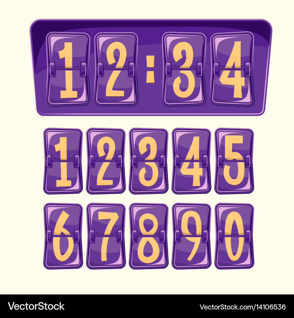Numeral Countdown Timer Set vector image