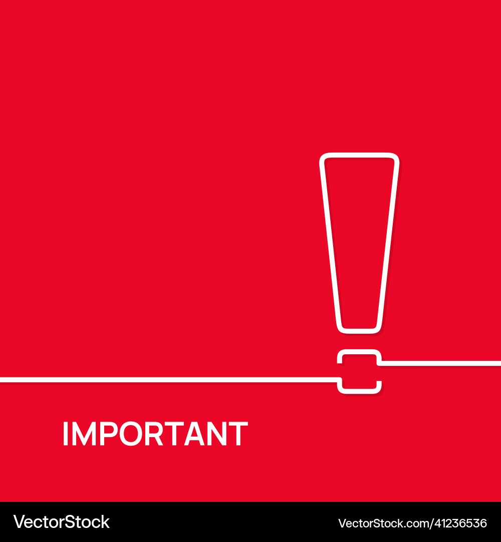 Red banner with exclamation mark Royalty Free Vector Image