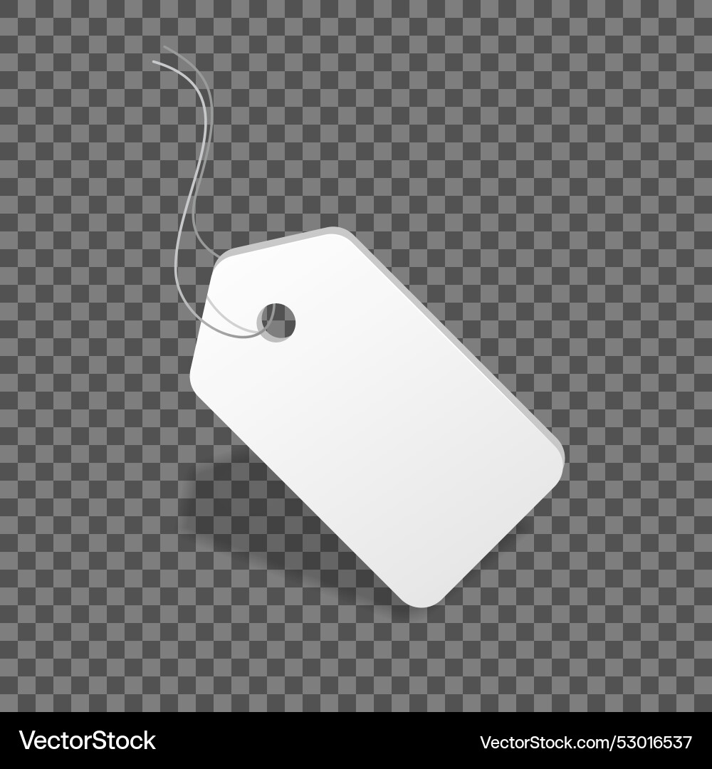 Blank white price tag with string attached Blank white price tag with string attached vector image