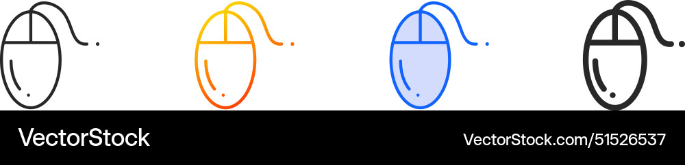Computer mouse iconthin linear gradient blue Vector Image