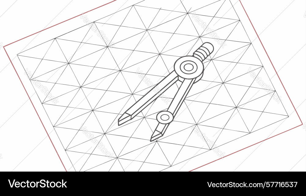 Geometric grid with compass and lines abstract vector image