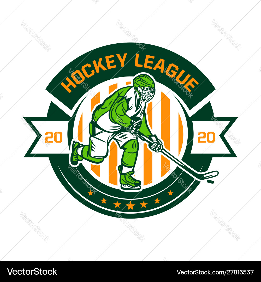 Hockey League Badge Logo Template Vector Image
