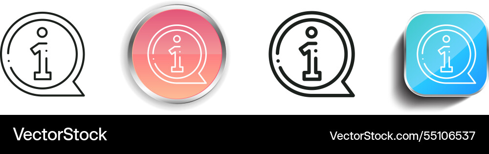 Info icon thin linear regular and button style vector image