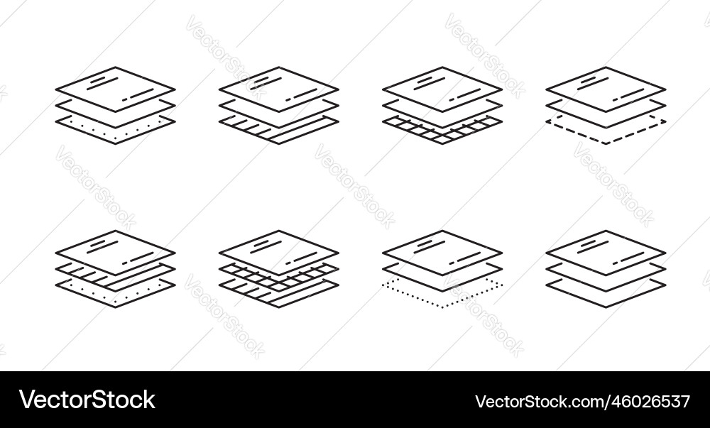 Material Layer Stack Icons vector image