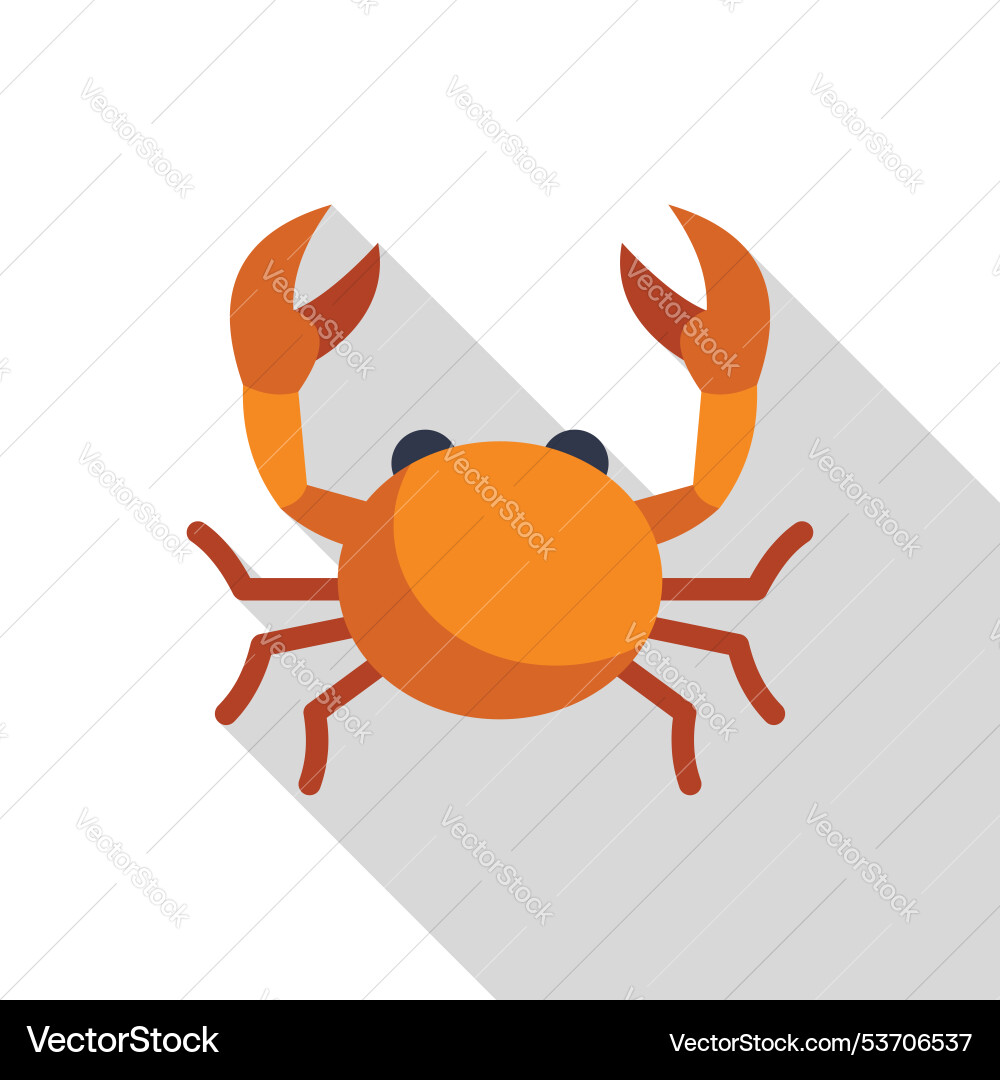 Orange crab showing claws while walking on eight Orange crab showing claws while walking on eight vector image