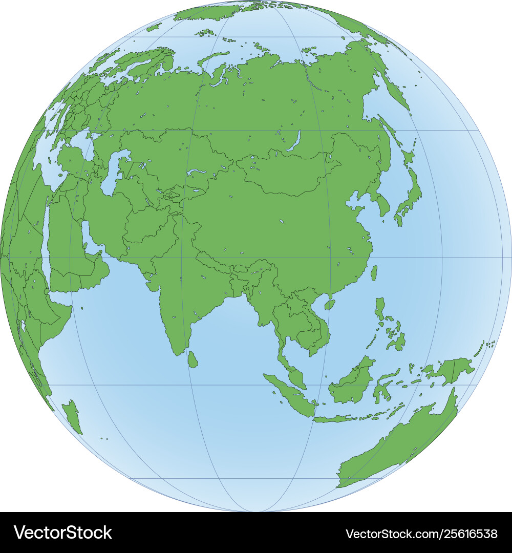 Asia Globe Map vector image