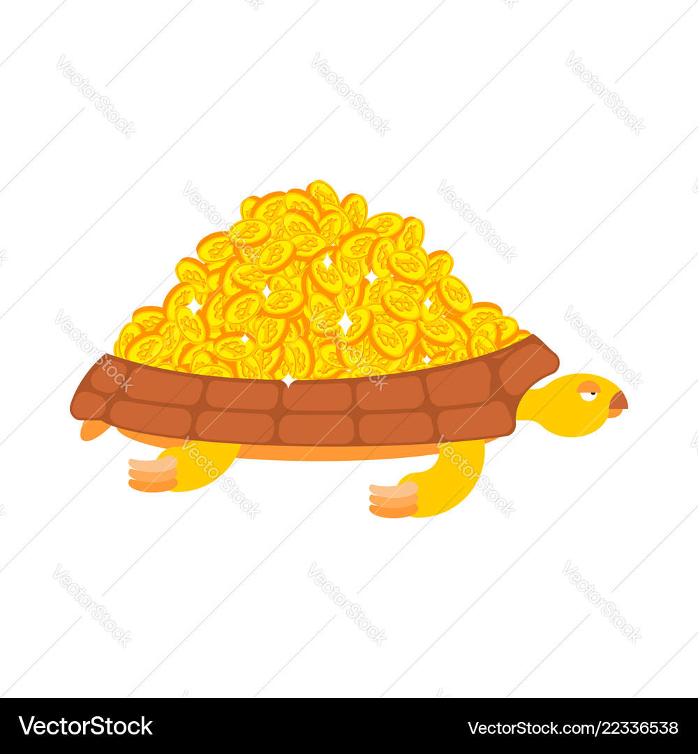 Bitcoin is treasure turtle and cryptocurrency – Royalty-Free Vector |  VectorStock