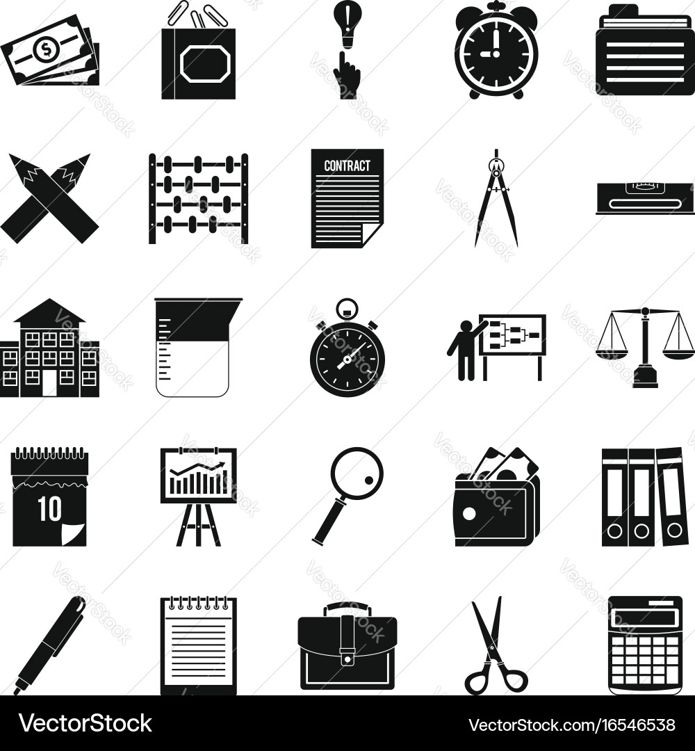 Calculator icons set simple style vector image