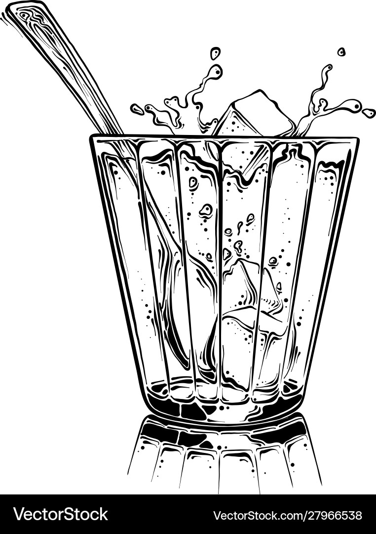 Cartoon hand drawn cup tea with sugar cubes Vector Image