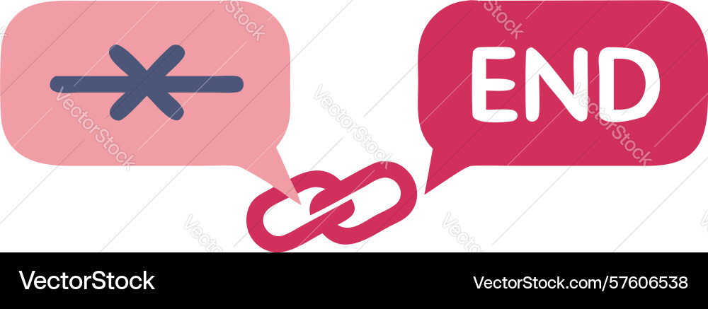End message with disconnected link icon design Vector Image