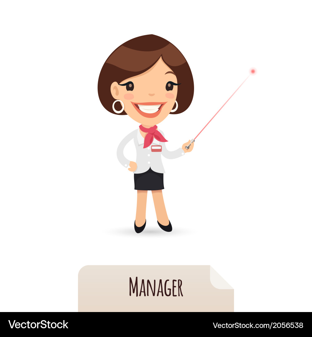 Female manager with laser pointer vector image